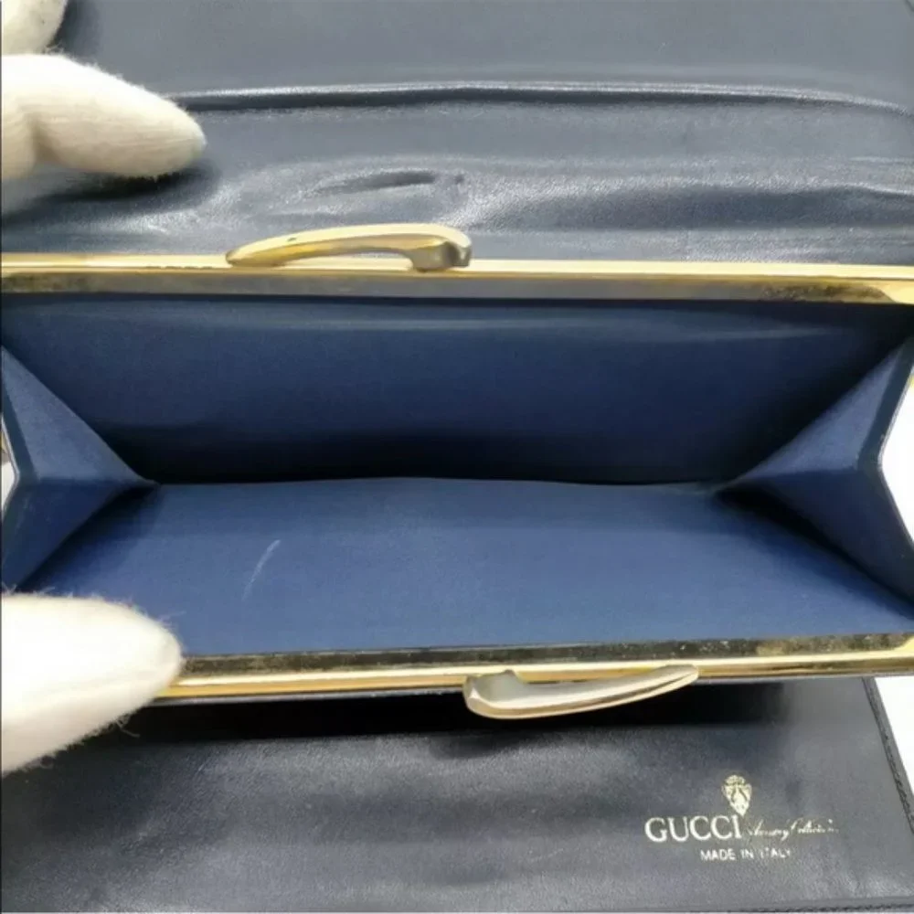 Gucci Long Wallet Blue Leather